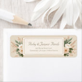 Gedempte Salie Botanisch Gouden Frame Retouradres Etiket (Insitu)