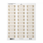 Gedempte Salie Botanisch Gouden Frame Retouradres Etiket (Full Sheet)