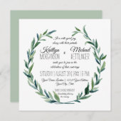 Gedempte salie laurier krans olijfblad tak modern kaart (Voorkant / Achterkant)