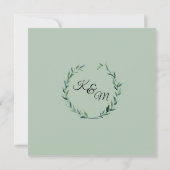 Gedempte salie laurier krans olijfblad tak modern kaart (Achterkant)