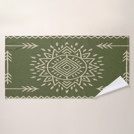 Gedempte saliegroene badhanddoek (Badhanddoek)