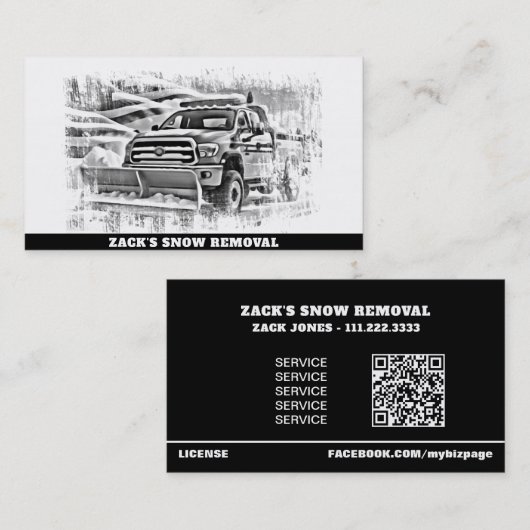 *~* Gedempte Sneeuw Verwijdering Ploeg PatrioticTr Visitekaartje (Voorkant / Achterkant)