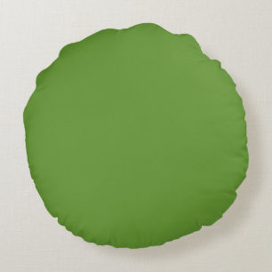 Gedempte spar Groen  effen effen kleur Aangepast Rond Kussen