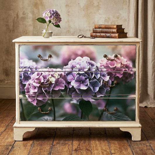 Gedempte Stof Lavendel Pompom Hortensia Decoupage Tissuepapier