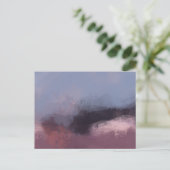 Gedempte Stof Roze en Blauwe Abstracte Kunst Briefkaart (Staand voorkant)