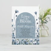 Gedempte Stofblauwe Palet Love in Bloom Kaart (Staand voorkant)