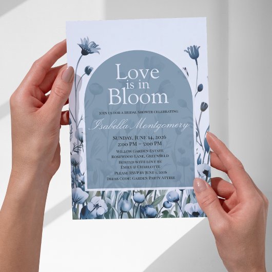 Gedempte Stofblauwe Palet Love in Bloom Kaart