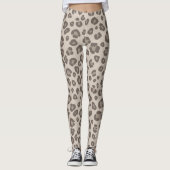 Gedempte Taupe Luipaardprint Leggings (Voorkant)