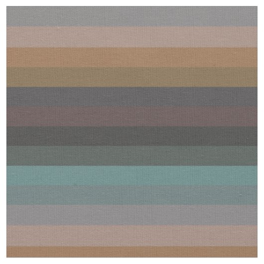 Gedempte Teal & Camel Kust Neutalen Stof (Close Up)