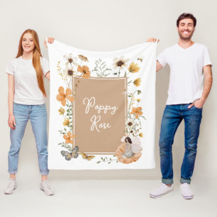 Gedempte Terracotta Wildflower Fairy Baby Meisje Fleece Deken