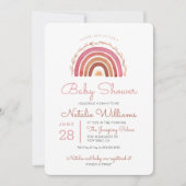Gedempte Tinten Boho Regenboog Baby Shower Uitnodi Kaart (Voorkant)