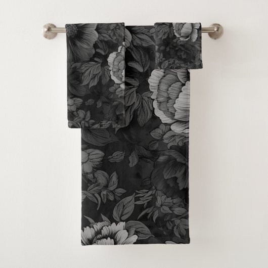 Gedempte tonen van Grijze Bloemen Bad Handdoek (Insitu)