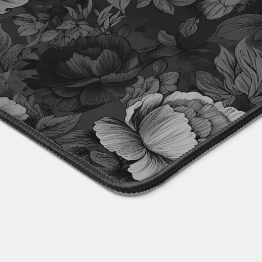Gedempte tonen van Grijze Bloemen Bureaumat (Hoek)