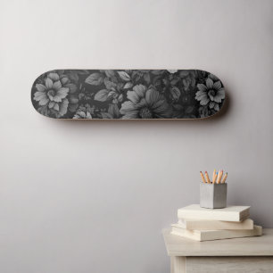 Gedempte tonen van Grijze Bloemen Persoonlijk Skateboard