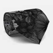 Gedempte tonen van Grijze Bloemen Stropdas (Opgerold)
