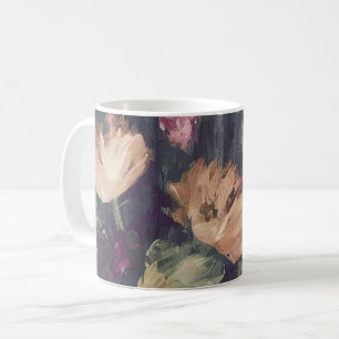 Gedempte tonen vintage bloemmotief koffiemok