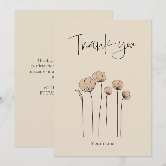 Gedempte tonen vrijgezellenfeest bedankkaart (Voorkant / Achterkant)