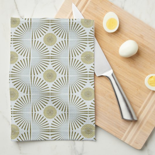 Gedempte tribal geometrisch theedoek (Quarter Fold)