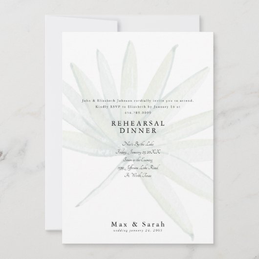 Gedempte tropische bruiloft repetitie kaart (Voorkant)