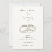 Gedempte trouwringen bruiloft kaart (Voorkant)