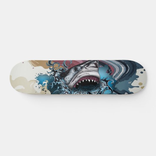 Gedempte verfspatshark abstracte kunst persoonlijk skateboard (Horizontaal)