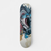 Gedempte verfspatshark abstracte kunst persoonlijk skateboard (Voorkant)