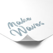 Gedempte waterverf blauw maken golven poster (Hoek)