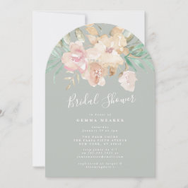 Gedempte Waterverf Florals Arch Vrijgezellenfeest Kaart