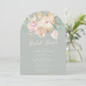 Gedempte Waterverf Florals Arch Vrijgezellenfeest Kaart (Staand voorkant)