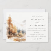 Gedempte Waterverf Herfst herfstlandschap bruiloft Kaart (Voorkant)