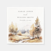 Gedempte Waterverf Herfst herfstlandschap bruiloft Servet (Voorkant)