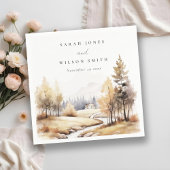 Gedempte Waterverf Herfst herfstlandschap bruiloft Servet