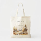Gedempte Waterverf Herfst herfstlandschap bruiloft Tote Bag (Voorkant)