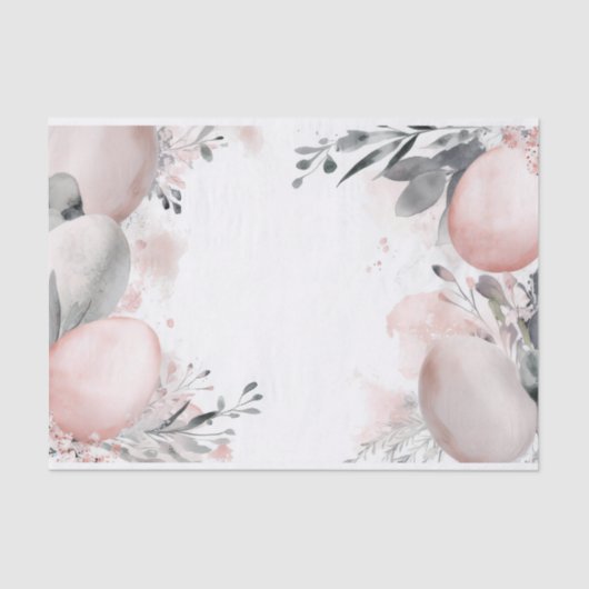 Gedempte waterverf paaseieren met bloemen tissuepapier (Voorkant)