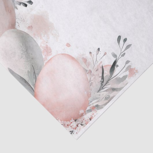 Gedempte waterverf paaseieren met bloemen tissuepapier (Detail)