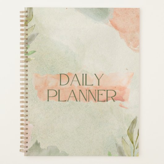 Gedempte waterverftextuur & minimalistische botani planner (Voorkant)