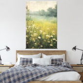 Gedempte weide Abstract Wildflower Olieverfschilde Canvas Afdruk (Insitu (Slaapkamer))