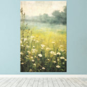 Gedempte weide Abstract Wildflower Olieverfschilde Canvas Afdruk (Insitu (Houten vloer))
