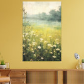 Gedempte weide Abstract Wildflower Olieverfschilde Canvas Afdruk (Insitu (Woonkamer))