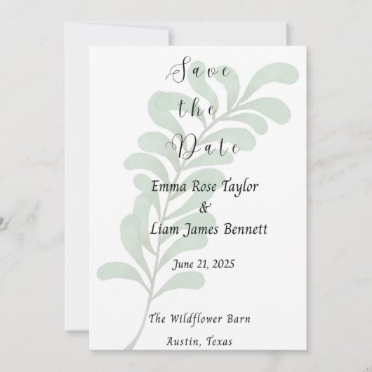 Gedempte Wijnstokken Bewaar de Datumkaart Kaart (Voorkant)