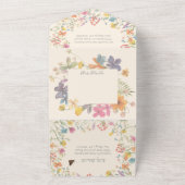 Gedempte Wilde Bloem Delicate Boho Bloemige Bruilo All In One Uitnodiging (Buitenkant)