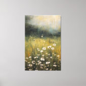 Gedempte Wildflower Meadow: Abstract olieverfschil Canvas Afdruk (Voorkant)