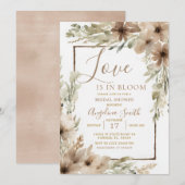 Gedempte Wildflower Vrijgezellenfeest Bruidsuitnod Kaart (Voorkant / Achterkant)