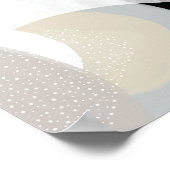 Gedempte witte en grijze moderne kunst, chique crè poster (Hoek)