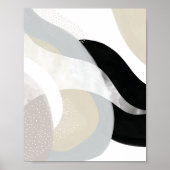 Gedempte witte en grijze moderne kunst, chique crè poster (Voorkant)