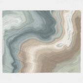 Gedempte zachte blauwe groene bruine abstracte kus fleece deken (Voorkant (Horizontaal))