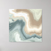 Gedempte zachte blauwgroene bruine abstracte kustp canvas afdruk (Voorkant)
