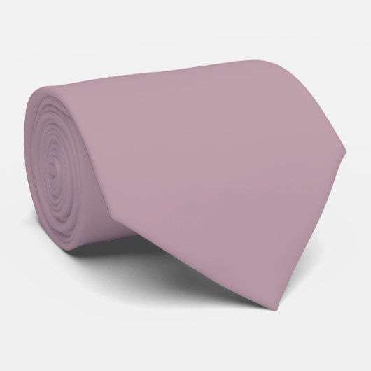 Gedempte zachte grijzig roze roos effen kleur stropdas (Opgerold)