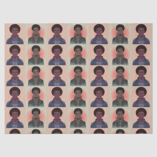 GedempteKleur Afrofuturistische Koningen Tissuepapier (Voorkant)
