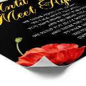 Gedenk Elegante Rode Rozen Funeral Gedicht Bord Poster (Hoek)